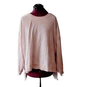 Found Sweatshirt Blush Taupe Women Size Small Side Split Hi Low Hem Tie Dye